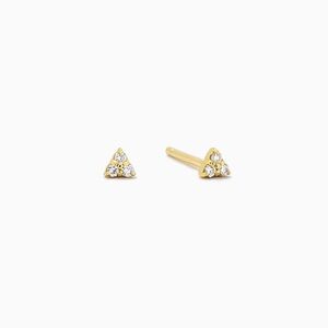 Uncommon James Vermeil Triangle Diamond Stud Earrings